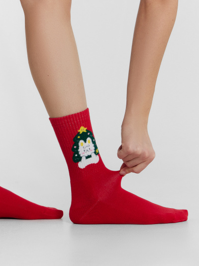 Носки Mark Formelle 287A-2969/243287A я.красный_вишнёвый_я.малахит_рис.2969 - фото 4