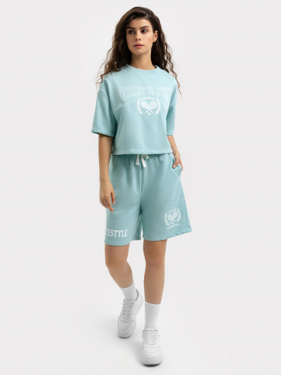 Шорты Mark Formelle 332316/22/18747П-7 мятный_печать_1_сл_на_ПР_пер_дет_1сл_на_ЛВ_пер_дет - фото 1