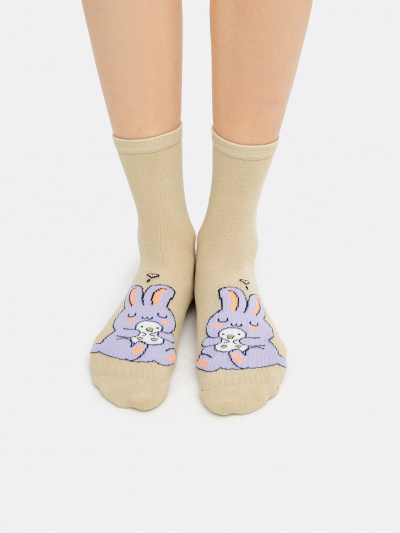 Носки Mark Formelle 392K-2539/23392K бежевый_000Н_Нанесение_силикона_на_след - фото 4