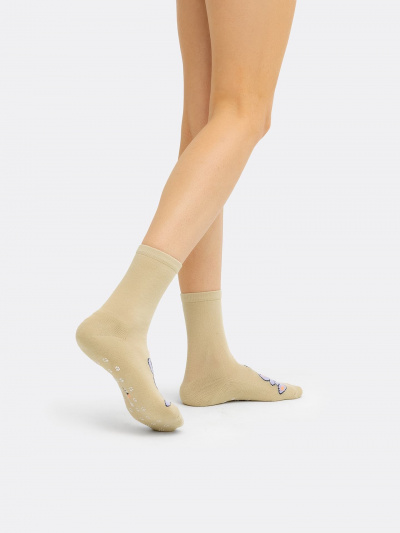 Носки Mark Formelle 392K-2539/23392K бежевый_000Н_Нанесение_силикона_на_след - фото 5