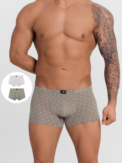 Трусы Mark Formelle 411216-2/24-4090П-5 треугольники_на_серо_зеленом_серый_меланж_4306_А - фото 1