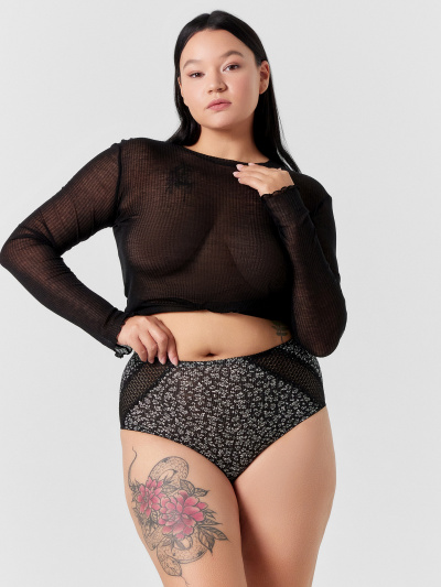 Трусы Mark Formelle 412554/24-44-30544Ц-1 листики_на_черном - фото 1