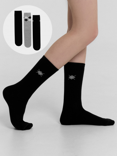 Носки Mark Formelle 430A-1491/B3-233430A-1 черный_сер.меланж_рис.1491 - фото 1