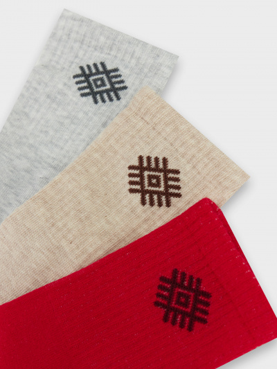 Носки Mark Formelle 444A-2775/B3-243444A беж_мел._я.красный_св.серый_меланж_рис.2775 - фото 4