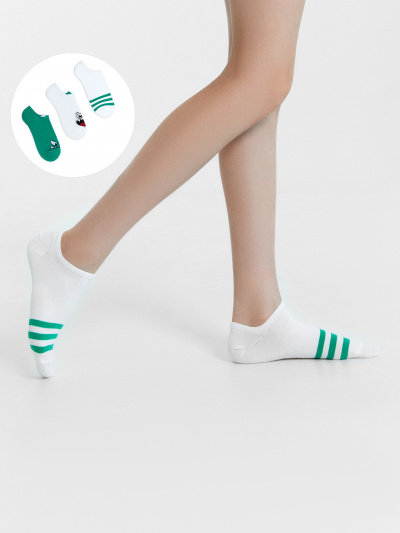 Носки Mark Formelle 453A-2365/B3-233453A белый_св.зеленка_рис.2365 - фото 1
