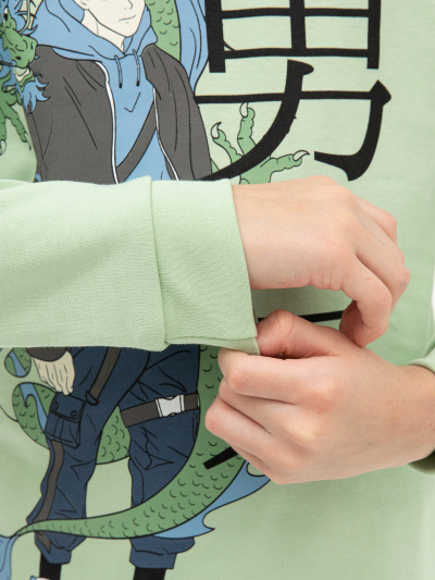 Брюки, джемпер Mark Formelle 563314/22/20285ПП-2 пыльно_зеленый_драконы_на_голубом_3_сл_на_пол - фото 4