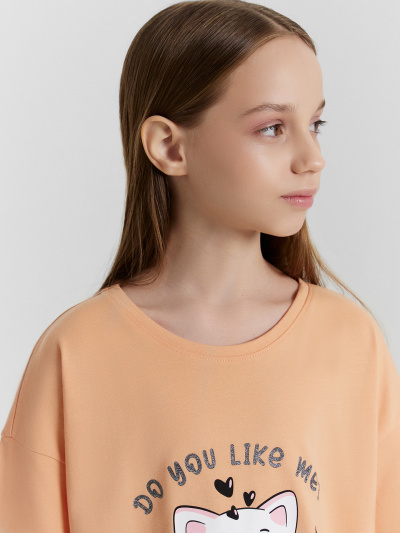 Сорочка Mark Formelle 577717/24-33124ПП-0 персик_печать_Печать - фото 4