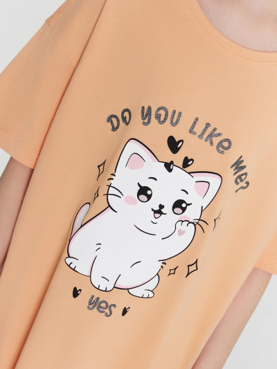 Сорочка Mark Formelle 577717/24-33125ПП-0 персик_печать_Печать - фото 5