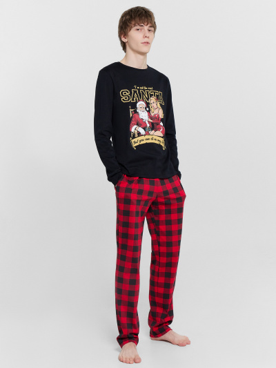 Брюки, джемпер Mark Formelle 591023/24-4230ПП-5 черный_черная_клетка_на_красном_3_сл_на_пол - фото 1