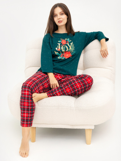 Брюки, джемпер Mark Formelle 592317/24-ОБР26672ПП-0 горошек_на_хвое_клетка_на_красном_014А_Стирка - фото 1