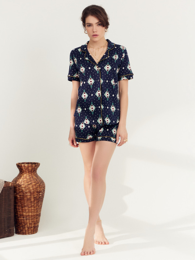 Жакет, шорты Mark Formelle 592478/24-26552ПП-0 ромбики_на_т.синем - фото 1