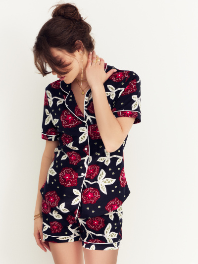 Жакет, шорты Mark Formelle 592478/24-26552ПП-0 цветы_на_синем - фото 1