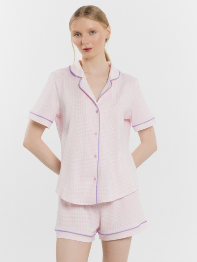Жакет, шорты Mark Formelle 592478/25-34507ПП-5 клетка_виши_розовая - фото 3