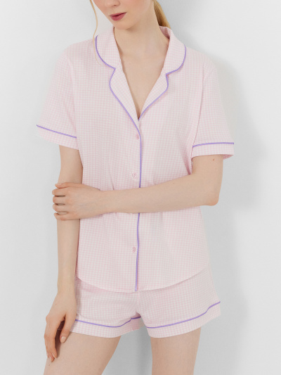 Жакет, шорты Mark Formelle 592478/25-34507ПП-5 клетка_виши_розовая - фото 4