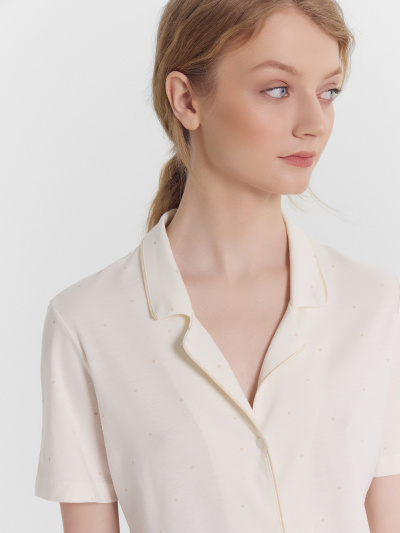 Рубашка, шорты Mark Formelle 592483/24-27106ПП-6 бежевый_горошек - фото 3