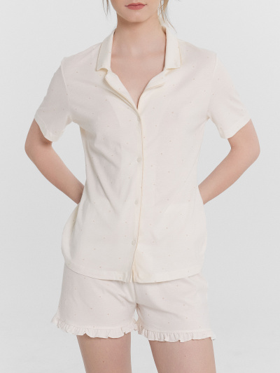 Рубашка, шорты Mark Formelle 592483/24-27106ПП-6 бежевый_горошек - фото 6