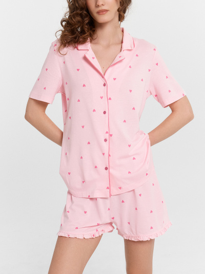Рубашка, шорты Mark Formelle 592483/24-27106ПП-6 розовые_сердечки - фото 6