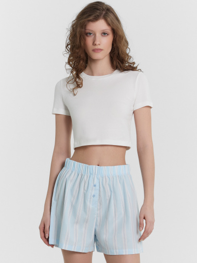 Футболка, шорты Mark Formelle 592548/24-34426ПП-14 белый_полоска_на_кристалле - фото 1