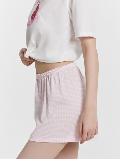 Джемпер, шорты Mark Formelle 592591/24-31175ПП-5 белый_клетка_виши_розовая_3_сл_на_пол - фото 9