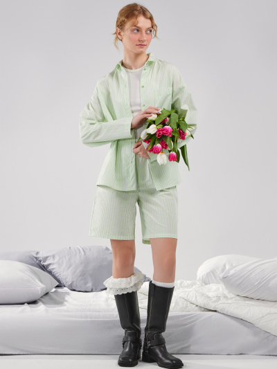 Рубашка, шорты Mark Formelle 592597/24-32099ПП-9 полоска_на_свежей_мяте - фото 1