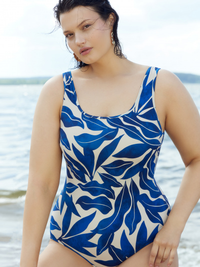 Купальник Mark Formelle 762218/24-27268Ц-10 синие_листья_на_пралине - фото 1
