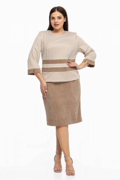 Блуза, юбка Avila 0969 бежевый - фото 16