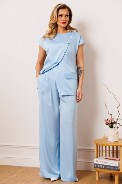 Брюки, жилет Мода Юрс 2909 голубой - фото 25