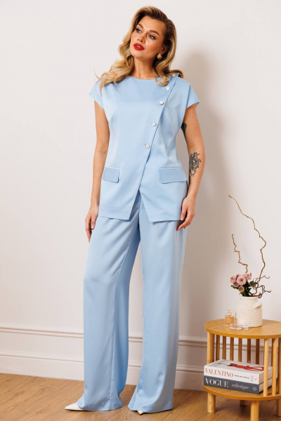 Брюки, жилет Мода Юрс 2909 голубой - фото 4