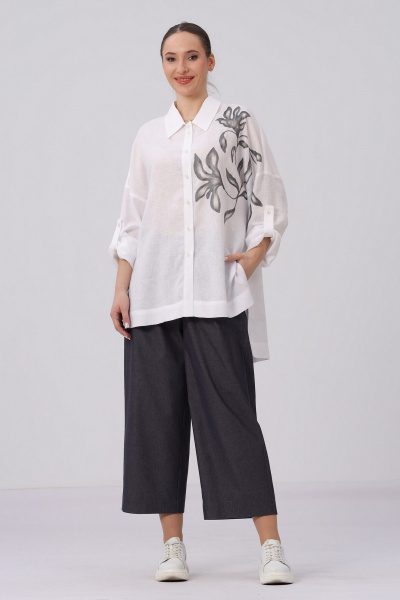 Блуза Полинушка 102р белый - фото 1