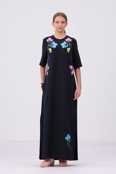 Платье Полинушка 464в темно-синий - фото 7