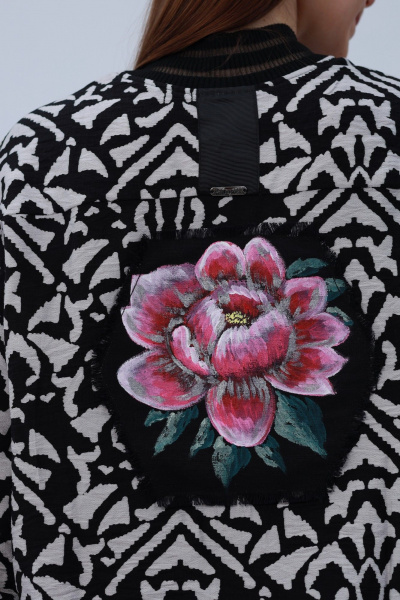 Бомбер Полинушка 725 чёрно-белый - фото 4