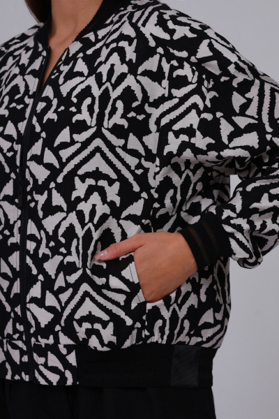 Бомбер Полинушка 725 чёрно-белый - фото 10