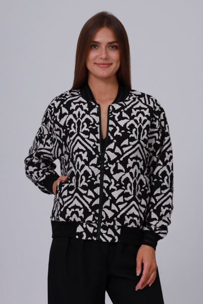 Бомбер Полинушка 725 чёрно-белый - фото 1