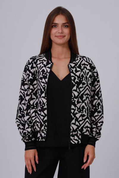 Бомбер Полинушка 725 чёрно-белый - фото 7