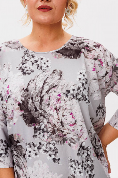 Блуза, брюки Anastasia 1010.1 графит(принт_цветы) - фото 19