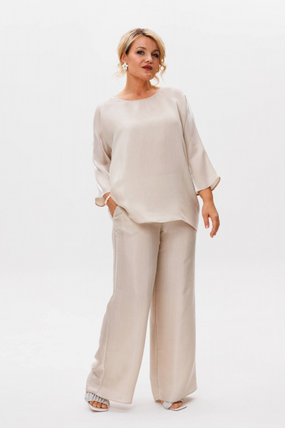 Блуза, брюки Anastasia 1228 жемчуг - фото 1