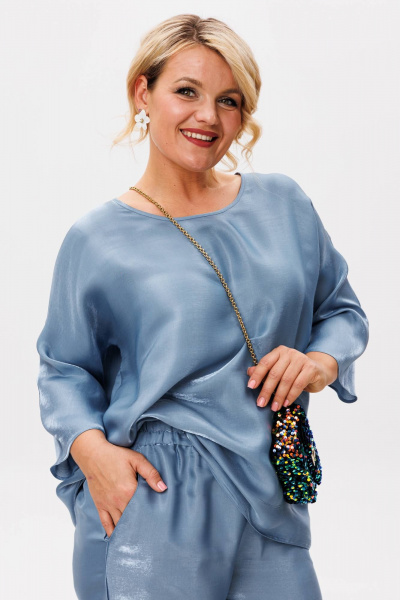 Блуза, брюки Anastasia 1228 голубой_жемчуг - фото 16