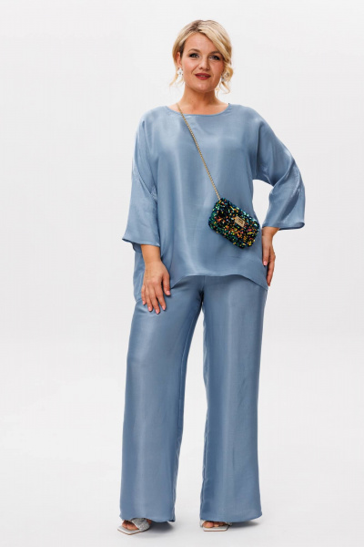 Блуза, брюки Anastasia 1228 голубой_жемчуг - фото 4