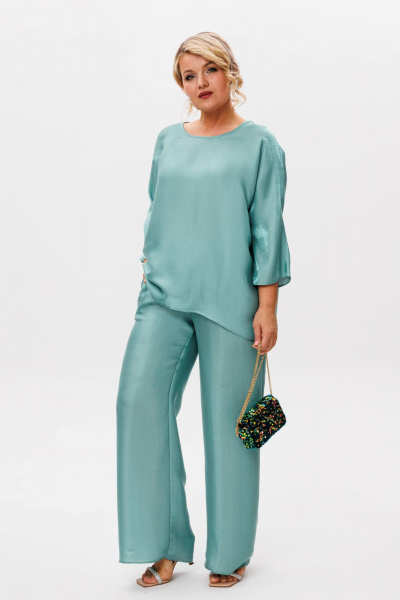 Блуза, брюки Anastasia 1228 изумрудный_жемчуг - фото 7
