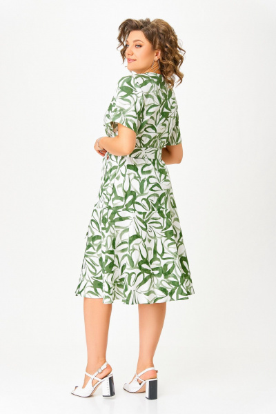 Платье Swallow 838.1 молочный/зелено-травяной_принт - фото 19