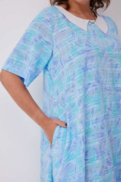 Платье BegiModa 1045 голубой_фиолет - фото 6