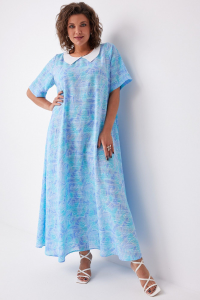 Платье BegiModa 1045 голубой_фиолет - фото 2