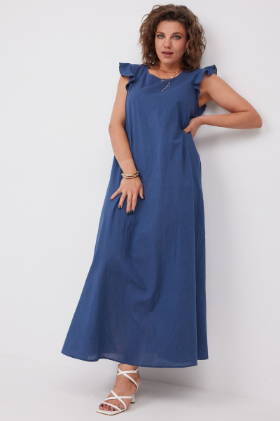 Платье BegiModa 1046 синий - фото 7