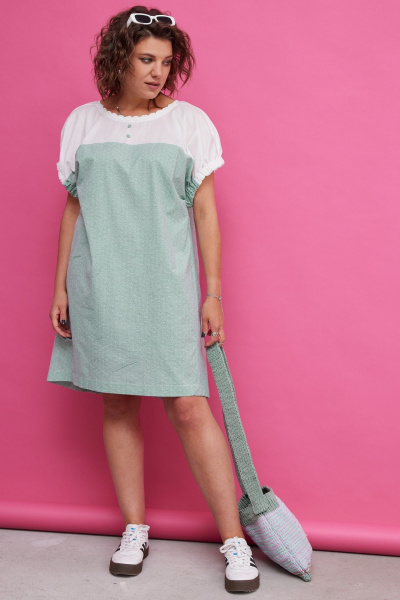 Платье BegiModa 1047 шалфей - фото 7