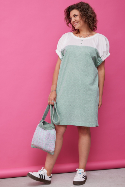 Платье BegiModa 1047 шалфей - фото 4