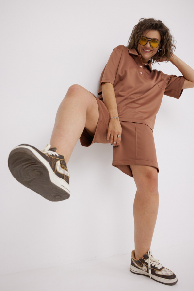 Блуза, шорты BegiModa 3092 терракот - фото 19