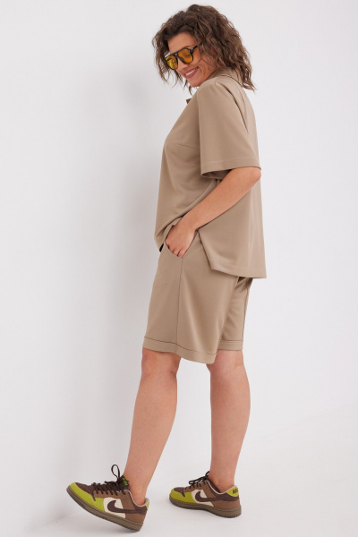 Блуза, шорты BegiModa 3092 визон - фото 7