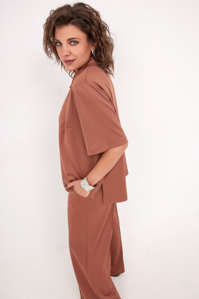 Блуза, брюки BegiModa 3094 терракот - фото 5