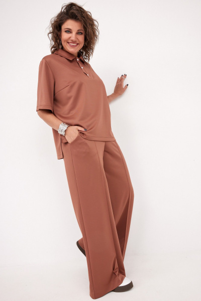 Блуза, брюки BegiModa 3094 терракот - фото 4