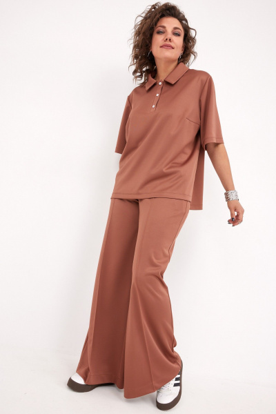 Блуза, брюки BegiModa 3094 терракот - фото 3